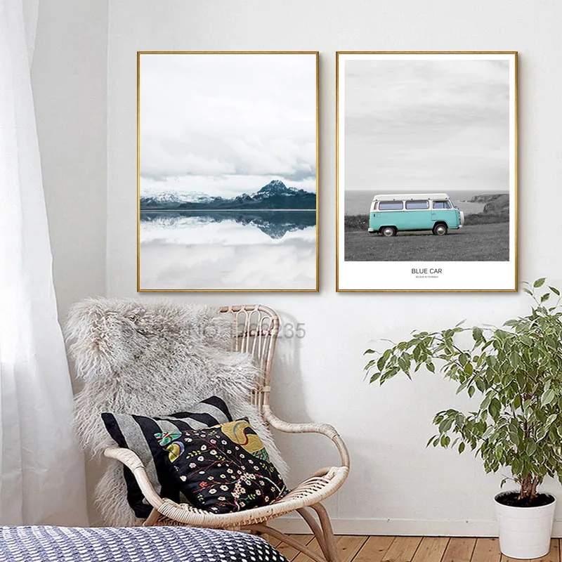 Пейзаж плакаты и принты горный холст печать пейзаж автобус настенная живопись