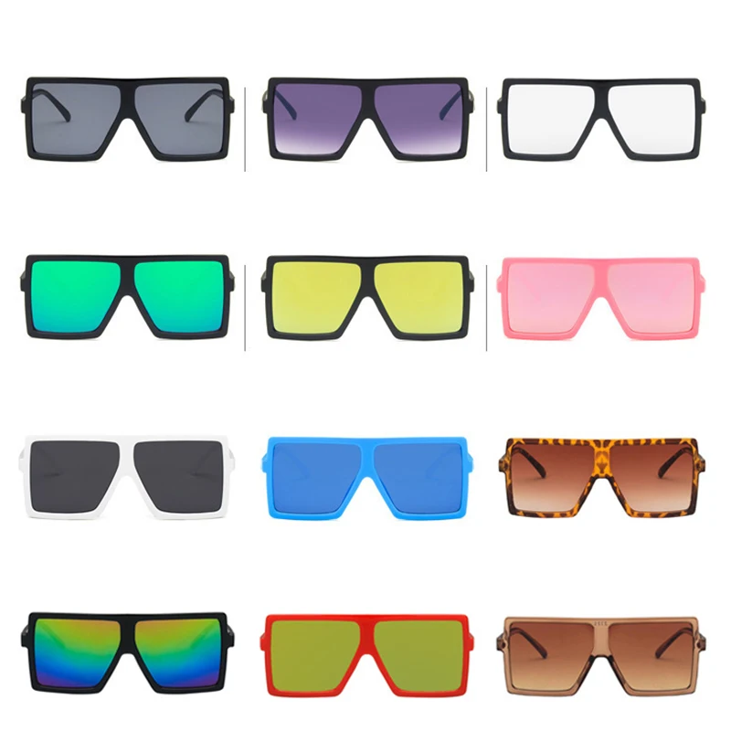 

2021 Oversized Square Kids Sunglasses Baby Boys Girls Festival Punk Sun Glasses Fashion Children Eyeglasses Shades Oculos