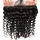 4x4, Кудрявые Волнистые Бразильские глубокие волнистые кудрявые фронтальные 10-20 дюймов, кудрявые Человеческие волосы Remy с детскими волосами 13*4