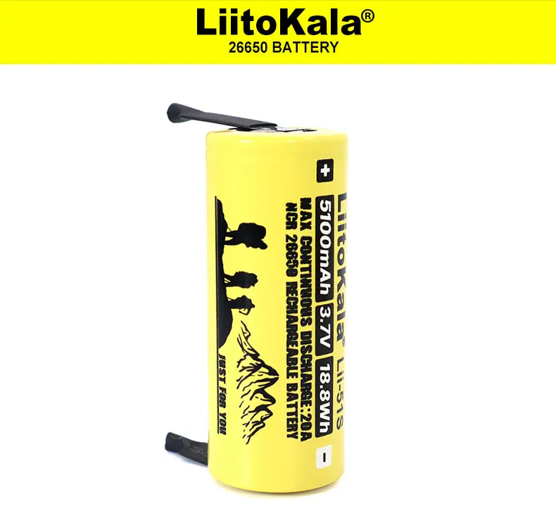 Из 2 предметов. Аккумуляторная батарея Liitokala Lii-51S 26650 20A литиевые батареи 26650A 3 7 в мА