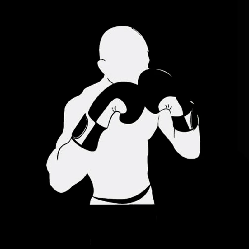 

Volkrays Personality Car Sticker Boxing Sports Fighter Black/Silver Accessories Reflective Vinyl Decal,12cm*10cm
