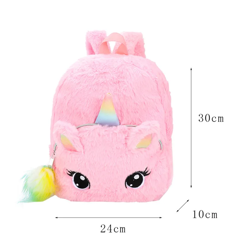 

Cartoon Unicorn Children School Bag Cute Girl Soft Plush School Bag Children Student Kindergarten Embroidery Travel Bag
