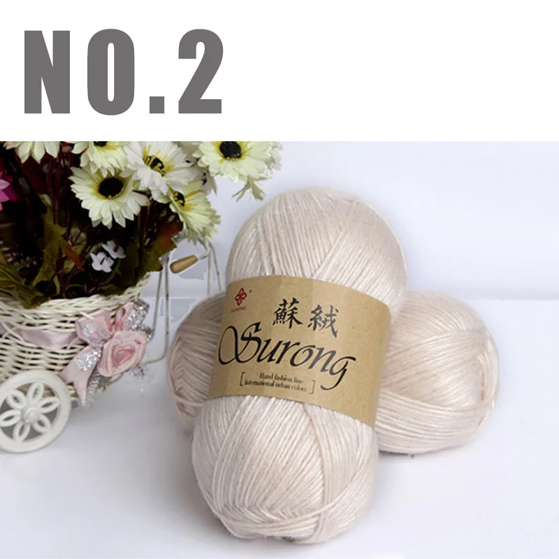 NO2 beige yarn 1 кг, шелковая хлопковая пряжа для вязания крючком, рукоделие, Толстая шерстяная пряжа для вязания, ручная вязка, шарф, свитер - Цвет: NO2 beige yarn