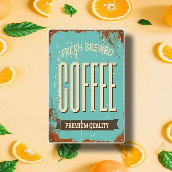 

Coffee Shop Kitchen Decoration Vintage Tin Sign Old Art Hanging Iron Painting Metal Plate Poster