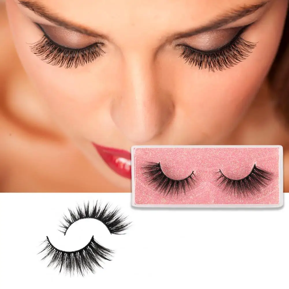 

1 Pair Artificial Eyelash Natural Effect Slender Exquisite Imitation Mink Hair Eye Lash for Girl handmade lashes makeup tool