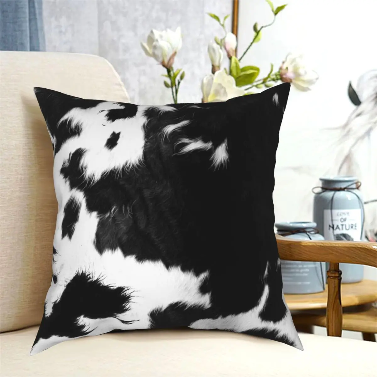 

Современный квадратный чехол из искусственной воловьей кожи с рисунком подушки, декоративный чехол для дивана, чехол для подушки