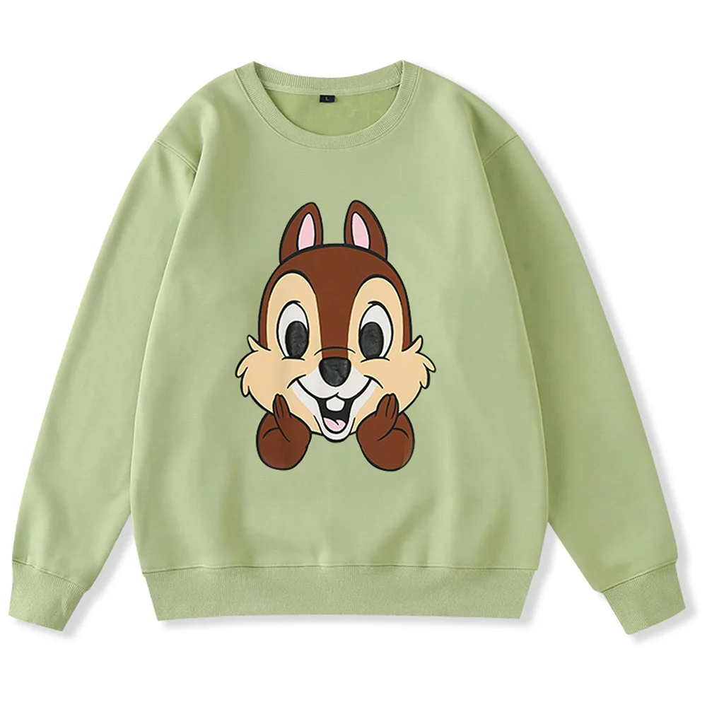 Женский пуловер с круглым вырезом и принтом из мультфильма Disney Chip 'n Dale