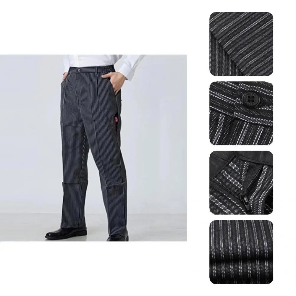 

Chef Pants Straight Terrific Wear-resistant Zebra Print Uniforms Pants