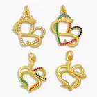 OCESRIO DIY Золотое сердце змея кулон многоцветный Змея ожерелье кулон принадлежности для изготовления ювелирных изделий ручной работы аксессуары pdta164