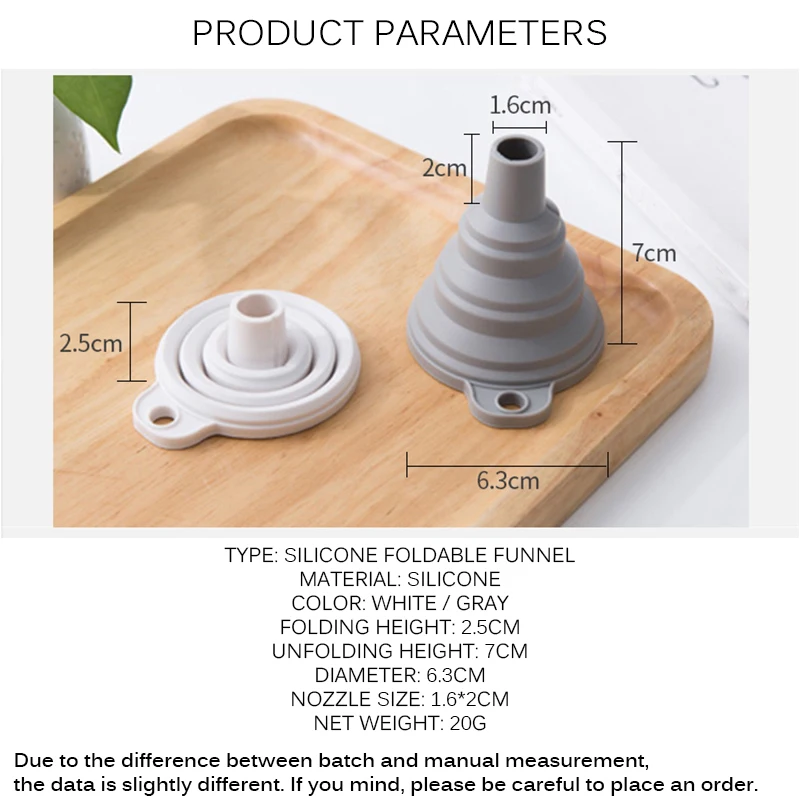 Кухонный гаджет Мини силиконовая Складная воронка складные кухонные