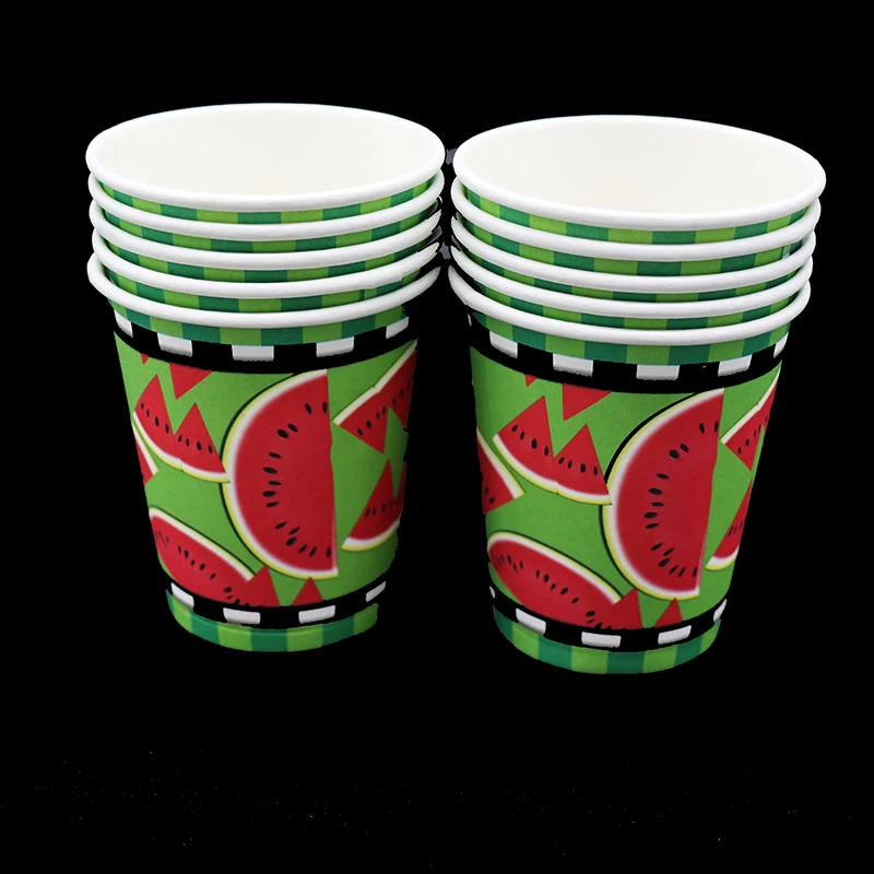 10 шт./упак. арбуз тематические бумажные стаканчики с принтом арбуза одноразовых