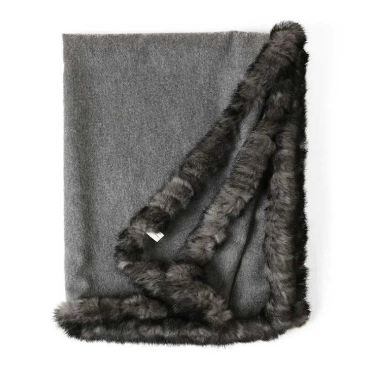 CAVME 3 Gray Новинка 99%! кашемировое пончо из пашмины. Роскошный шарф для женщин. Элегантные шарфы из натурального меха. Одноцветные шарфы - Цвет: CAVME 3 Gray