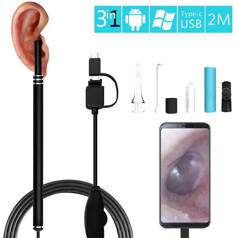 Медицинская ложка эндоскоп для чистки ушей мини камера устройство извлечения