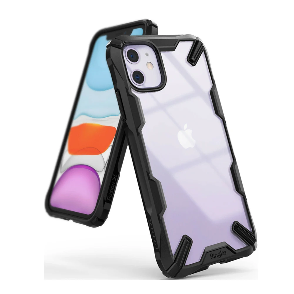 Чехол Ringke Fusion X для iPhone 11 сверхпрочный амортизирующий Прозрачный жесткий чехол из