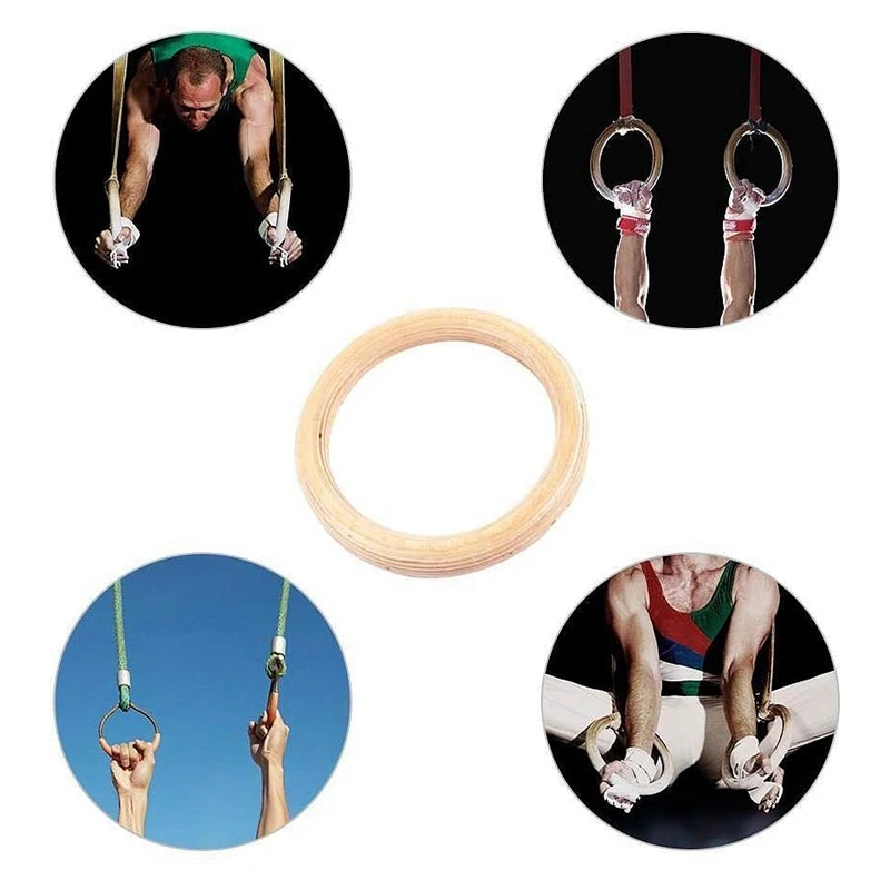 1PCS Birch Fitness Rings Gymnastics Training Ring New Wooden 28mm Exercise Gymnastic Gym | Спорт и развлечения
