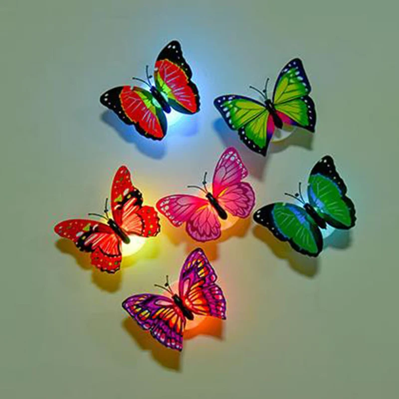 Творчество ночник Pasteable Пластик светодиодный тумблер 3dbutterflylamp настенные