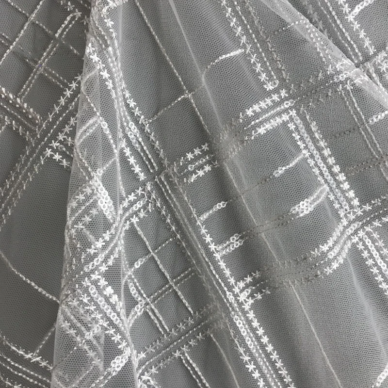 Ширина 128 см 5 стилей белая кружевная вышивка жаккард мягкая фатиновая ткань