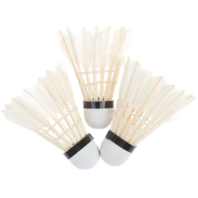 12 шт. белый из гусиного пера для бадминтона спортивные воланы прочный