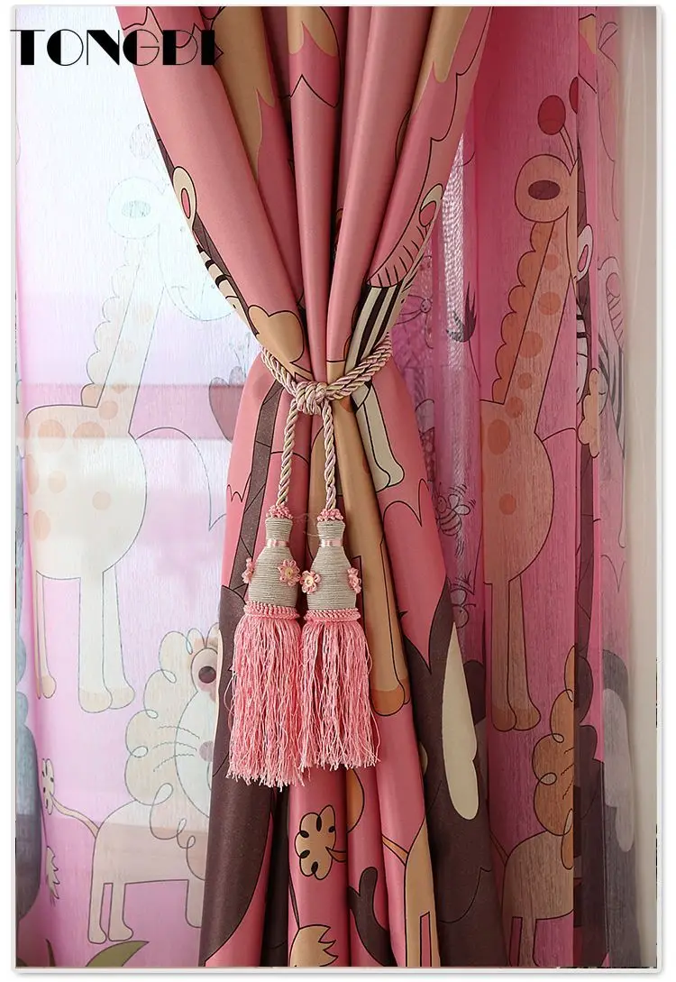 Светонепроницаемые шторы TONGDI с принтом занавески милыми мультяшными животными
