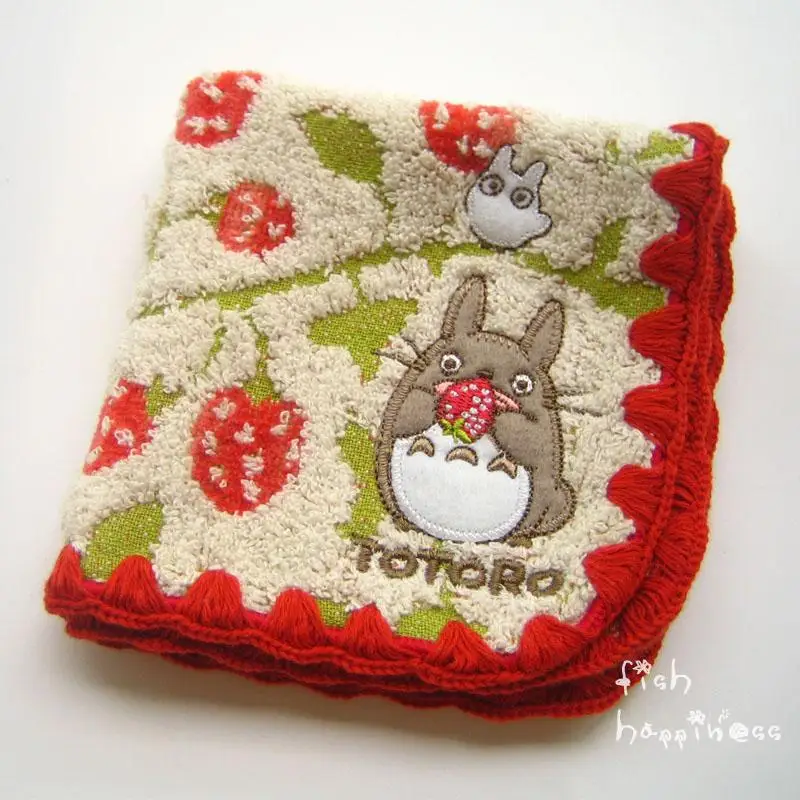 Толстое мягкое милое полотенце из чистого хлопка с клубничкой маленькое большое