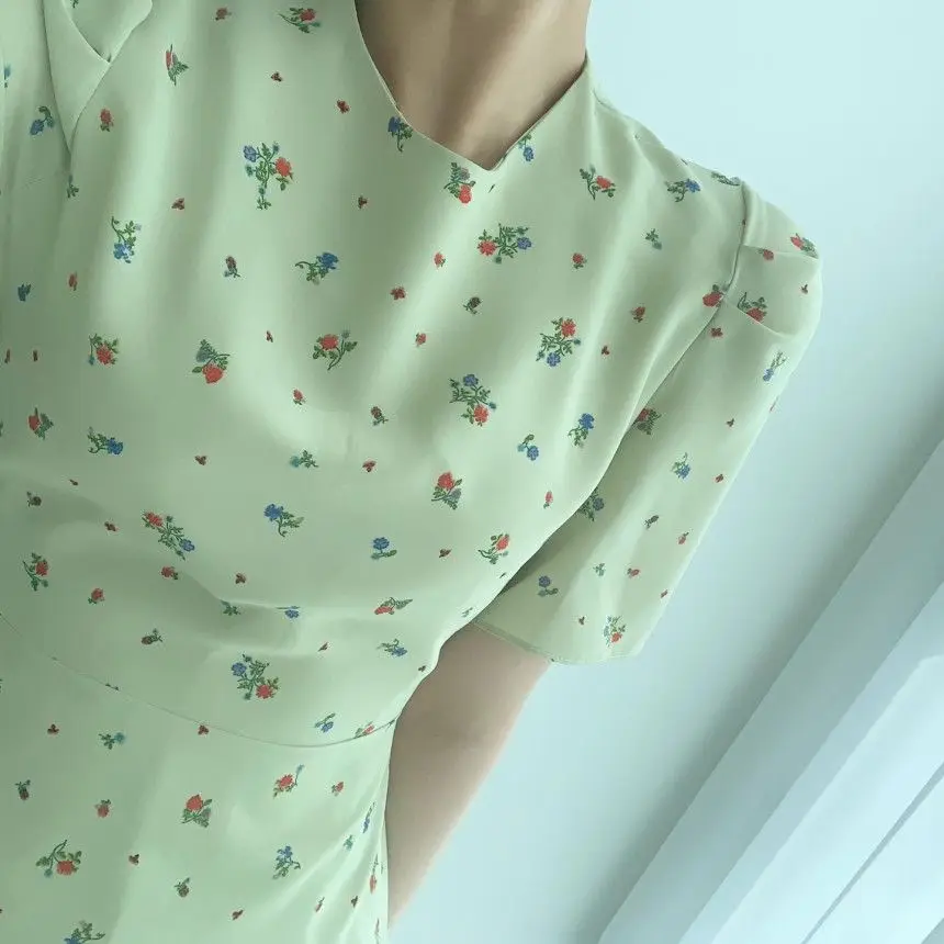 

Summer Sweet Floral Dress Women Elegant Chic Patchwork Slim Party Midi Dress Female Casual Outdoor Fairy Print Dress 2021 New