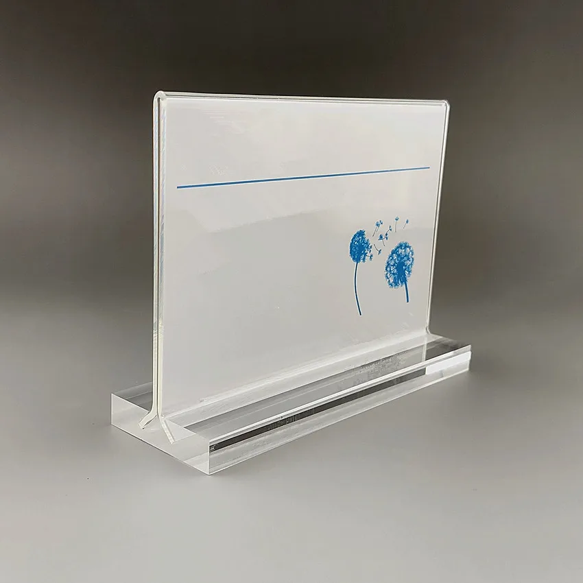 

Clear POP Acrylic A3A4A5A6 Sign Display Paper Card Signage Label Advertising Holders T Stands Plug-in Type On Desktop 4pcs