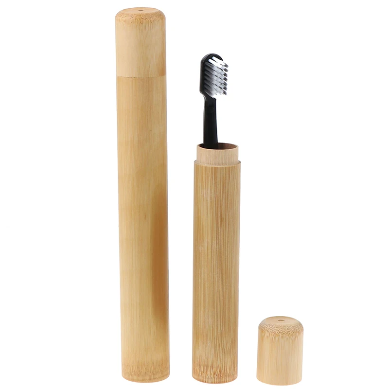 

Деревянный чехол для зубной щетки с мягкой щетиной и держателем из бамбукового волокна