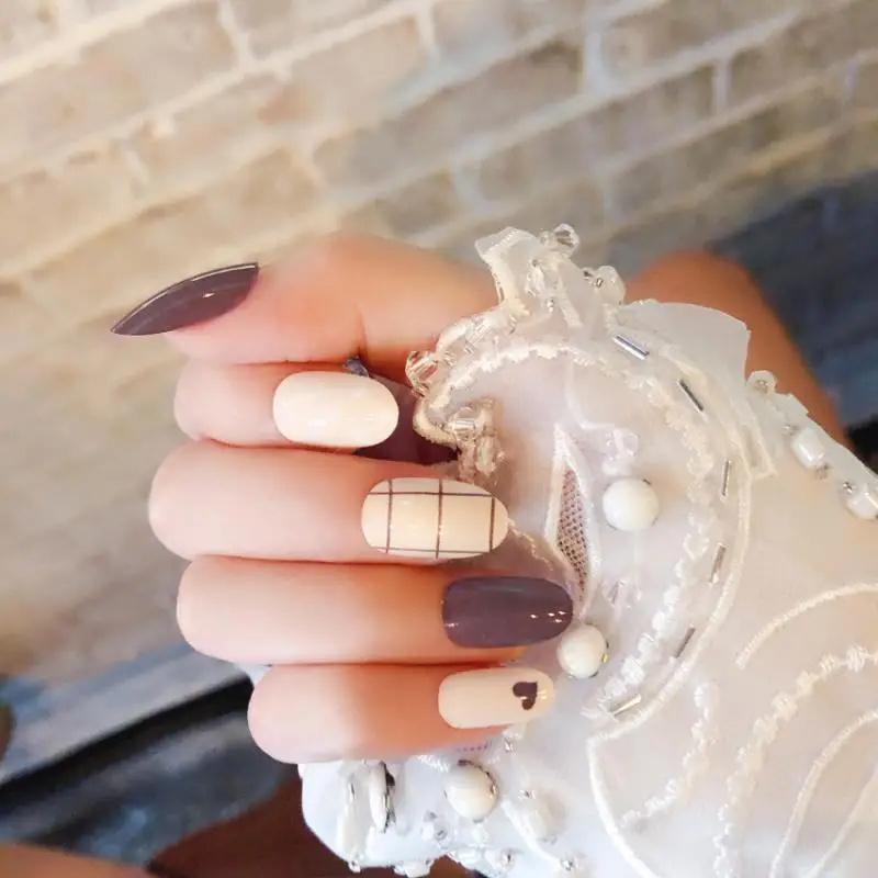24 шт. накладные ногти симпатичный дизайн ногтей Типсы акриловые дизайнерские