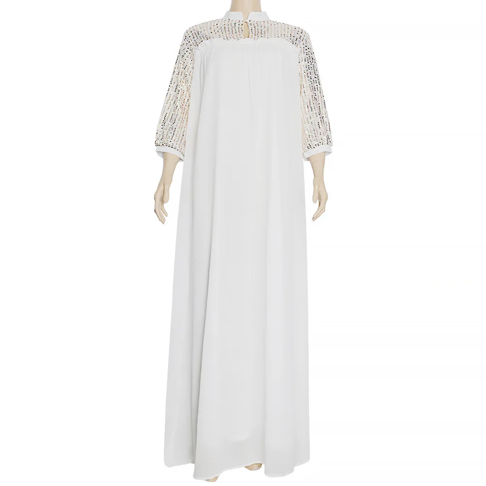 

Plus Size Women Dress 2021 Spring African Women Long Sleeve White Long Dress African Dresses for Women African Clothes