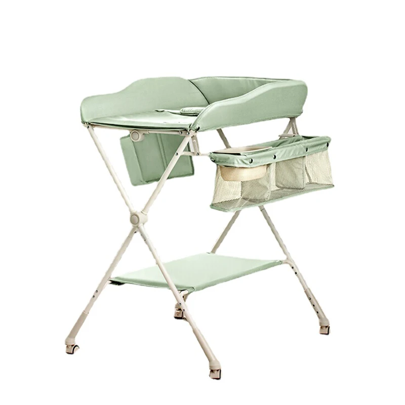 

Foldable Baby Bed Waterproof Side Increase Design Cribs Safety Belt Height Adjustable Bassinet Universal Wheel Transformer Table