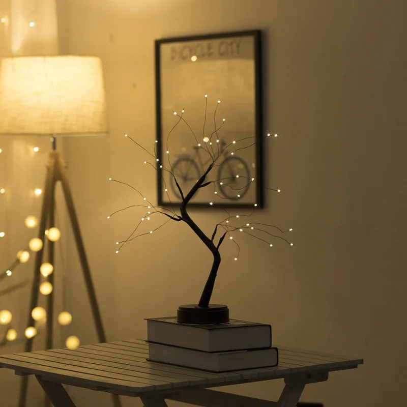 

Lantern Copper Wire Tree Light LED Night Light Touch Switch USB Bonsai Fairy Tree Light Gypsophila Lamp Party Wedding Decoration