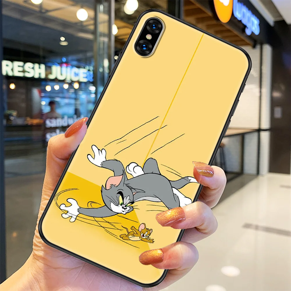 

Cat TOM Mouse JERRYS Phone Case Cover Hull For iphone 5 5s se 2 6 6s 7 8 12 mini plus X XS XR 11 PRO MAX black tpu shell trend
