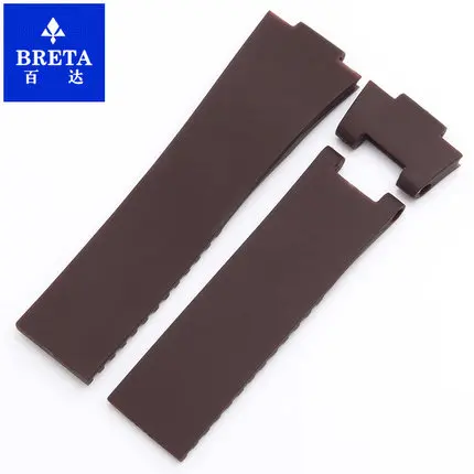 BRETA 25*12 мм водонепроницаемый силиконовый резиновый stap черный коричневый синий ремешок для часов для Ulysse Nardin морской Diver ремешки для часов