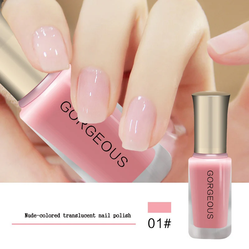 

Subtransparent Nail Polish Jelly Translucent Nail Varnish Quick Dry Clear Lacquer 10ML Candy Nude Color Environmental Protection