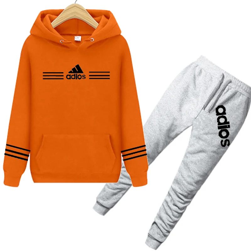 

adios Autumn Winter Hot Brand Two Pieces Sets Thick hoodies Tracksuit Men/women Sportswear Gyms Fitness Training Sweatshirts 3XL