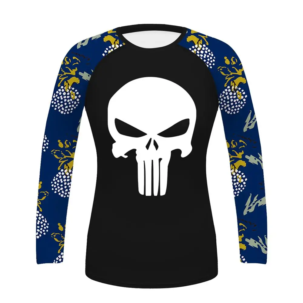 Женская тренировочная рубашка с принтом черепа для джиу-джитсу | Спорт и