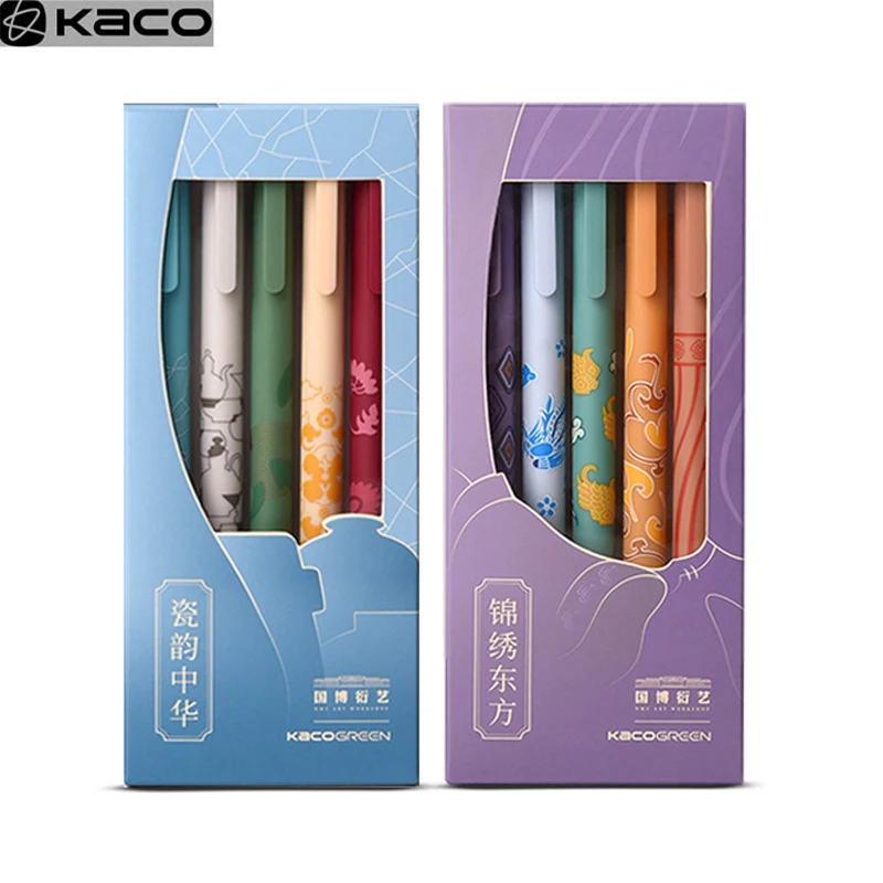 

Kaco 5Pc/Lot Chinese Style Gel Pen Set 0.5MM Color Ink Kawaii Retro Pучка Cute Office Caneta Business School Stationery Supplies