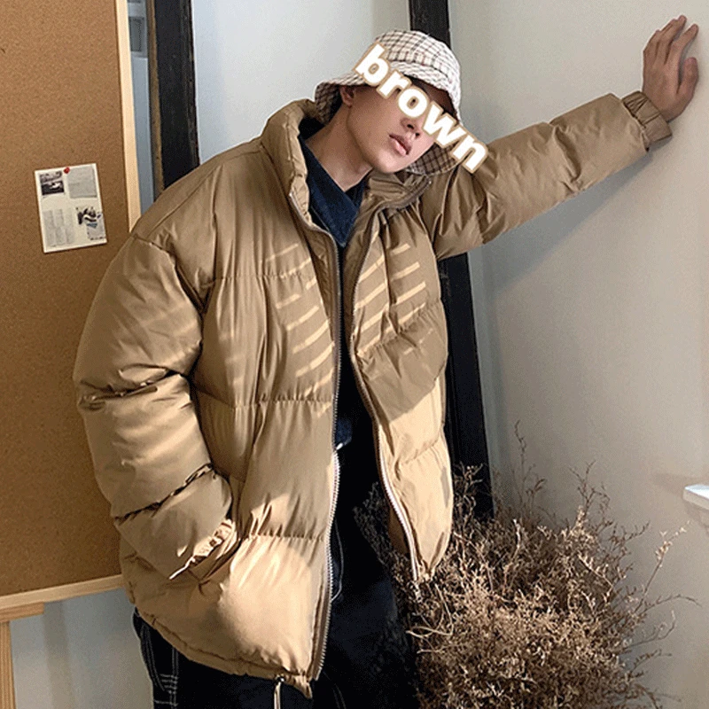 

2020 Winter Jacket Men Fashion Bubble Coat Solid Color Streetwear Korean Puffer Jacket Women Clothing Hip Hop Warm Parka Men
