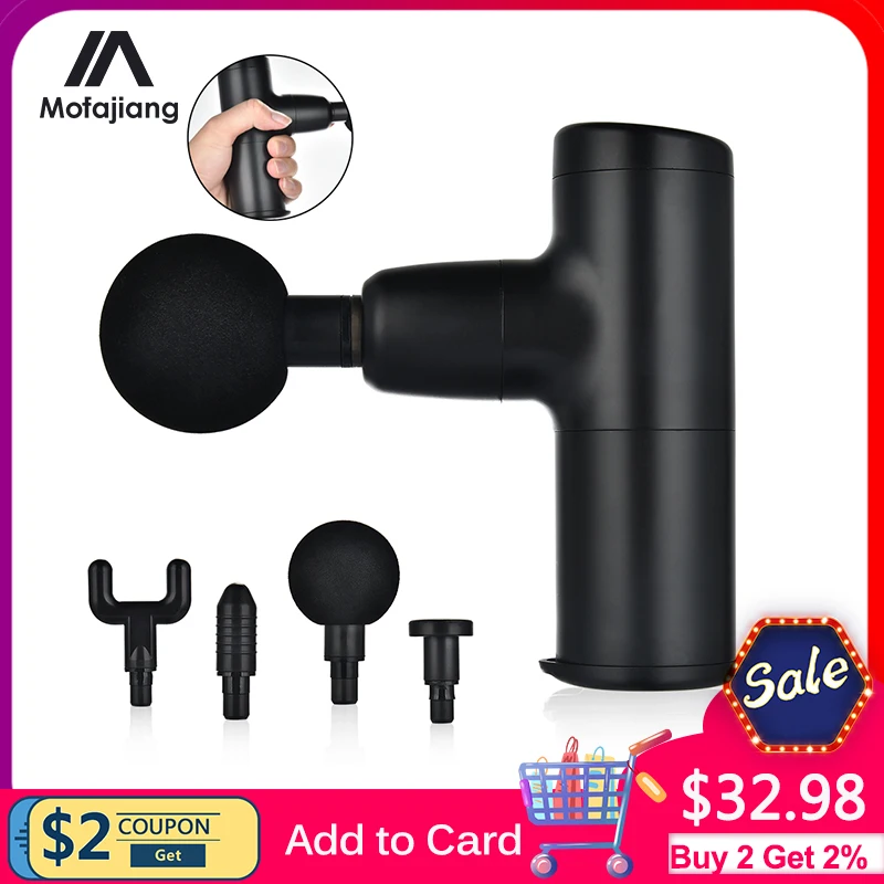 Электрический массажный пистолет мощный глубокий для тканей массажер мышц и