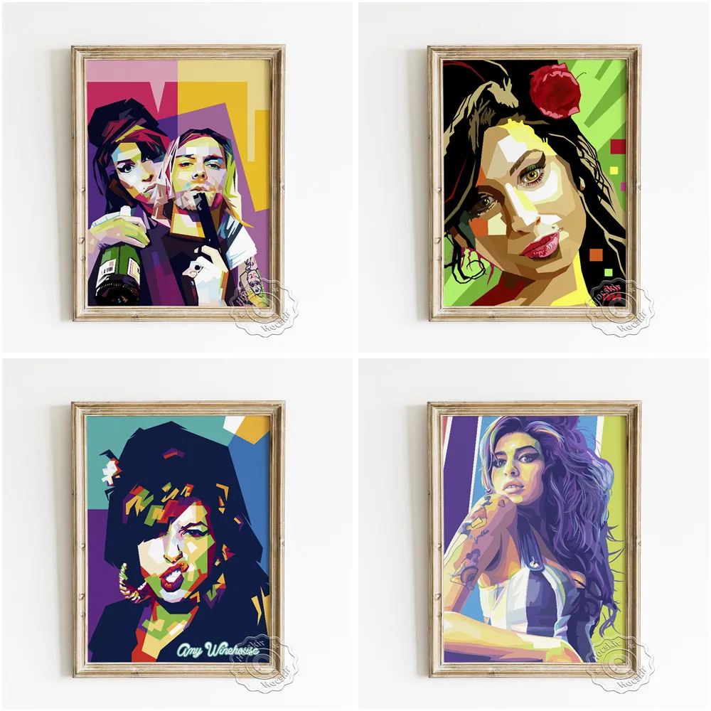 

Amy Winehouse Soul Music Singer Poster, Reggae Star Portrait Fans Collection, Abstract Sexy Woman Art Prints, Modern Wall Decor