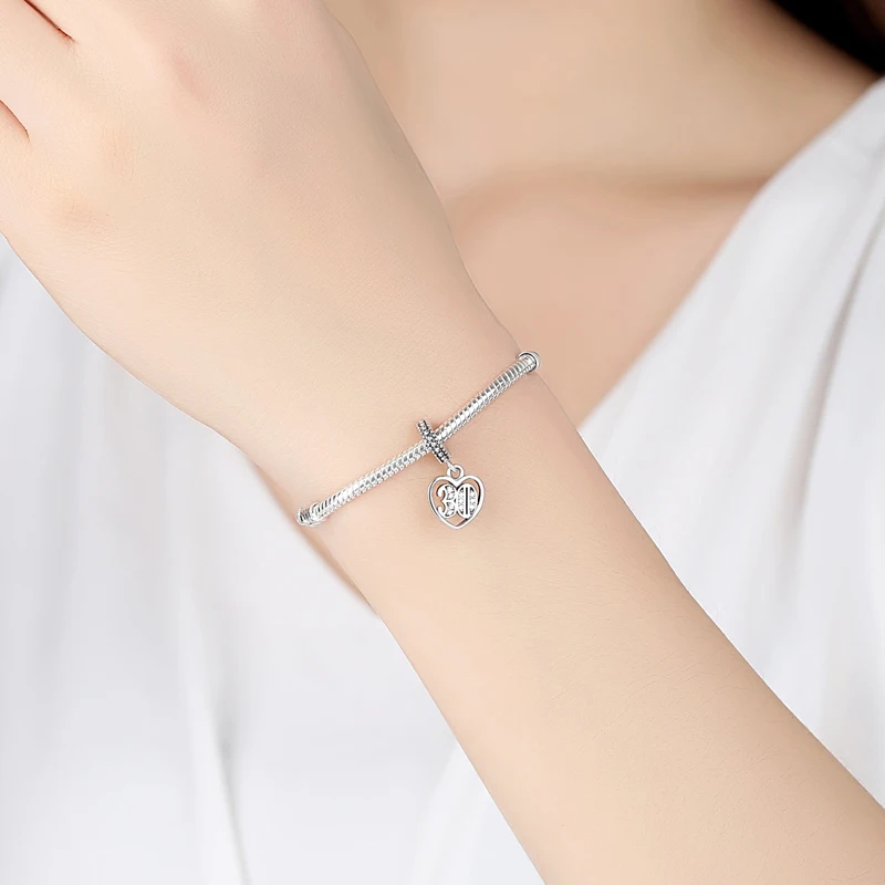 Шарм подвеска женский из серебра 925 пробы с кристаллами|be charm|charm charmsilver charms |