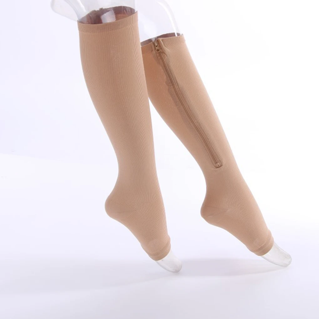 

S-XL Elastic Open Toe Knee High Stockings Calf Compression Stockings Varicose Veins Treat Shaping Graduated Pressure Stockings