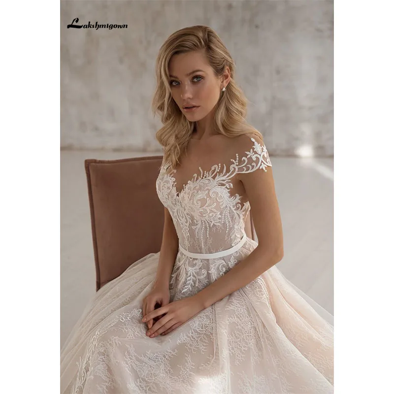 

Lace Wedding Dresses 2020 A-line Backless Vestido de noiva Plus siz Bridal Gowns Wedding Gowns Customized