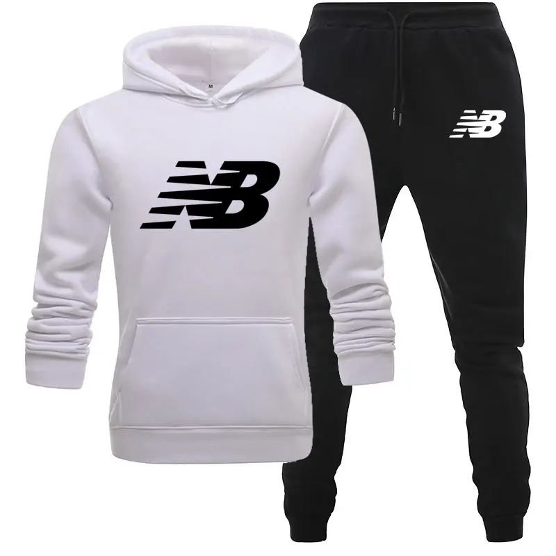 

2021 In The Spring And Autumn Fashion Tracksuit Men 2 Pieces Set Sweatshirt + Sweatpants Sportswear HoodiesMens Clothing