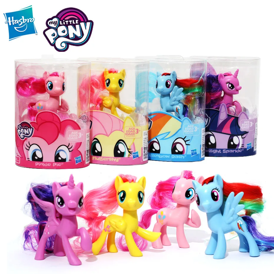 Hasbro 1 шт. мой маленький пони Радуга Единорог игрушки Мини лошадь ПВХ Фигурки