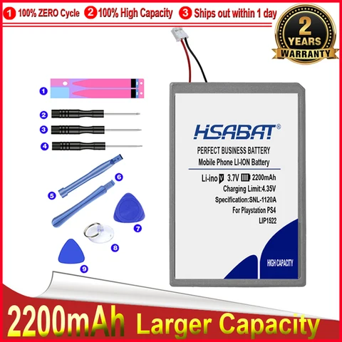 Аккумуляторная батарея HSABAT 0 цикл 2200 мАч LIP1522 для геймпада Sony PS4 Dualshock4 V1, беспроводная подсветка для контроллера