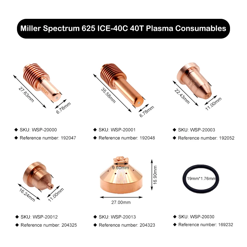 169232 плазменное уплотнительное кольцо для Miller Spectrum 375/625 резак и ICE 40C/40T/50C/55C