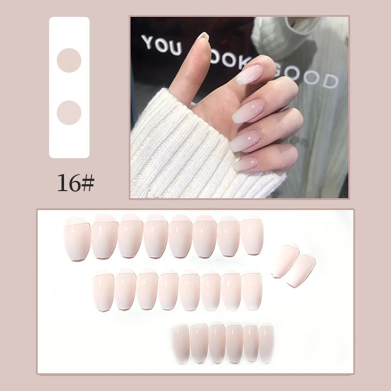 

24pcs/Set Detachable Long Coffin Fake Nail Tips Full Nail Art Tip Colorful Beauty Artificial False Nails Art Tool