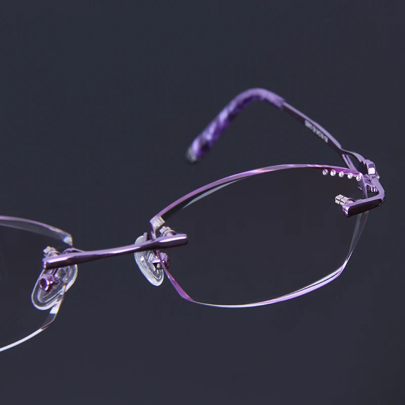 Очки для чтения женские фиолетовые розовые без оправы дальнозоркости Q2610 |