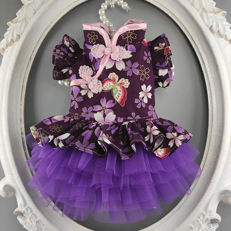 Бесплатная доставка одежда для собак ручной работы роскошное платье цветущая